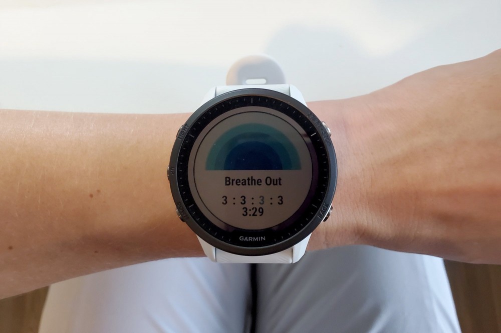 Garmin Forerunner 955 suggesting you take a breath